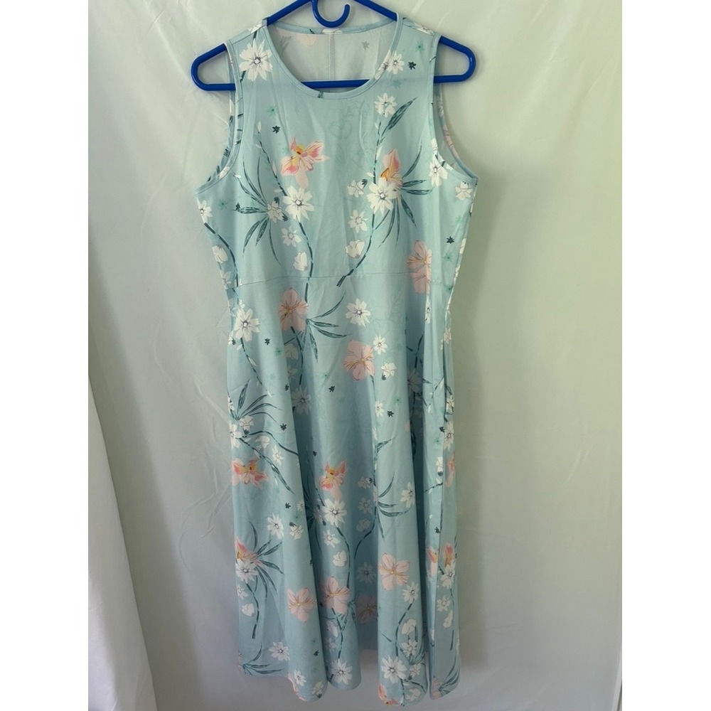 Light Blue Floral Midi Dress and Cropped Bolero Jacket Women Sleeveless A-Line